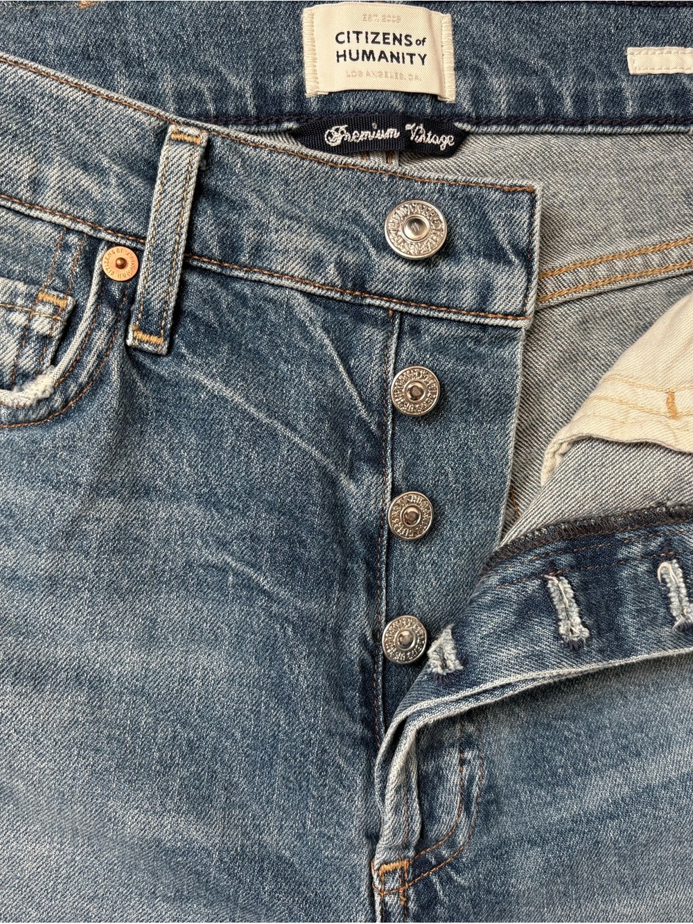 Citizens Of Humanity Premium Vintage Olivia Crop Button Fly Denim Jeans, Size 25